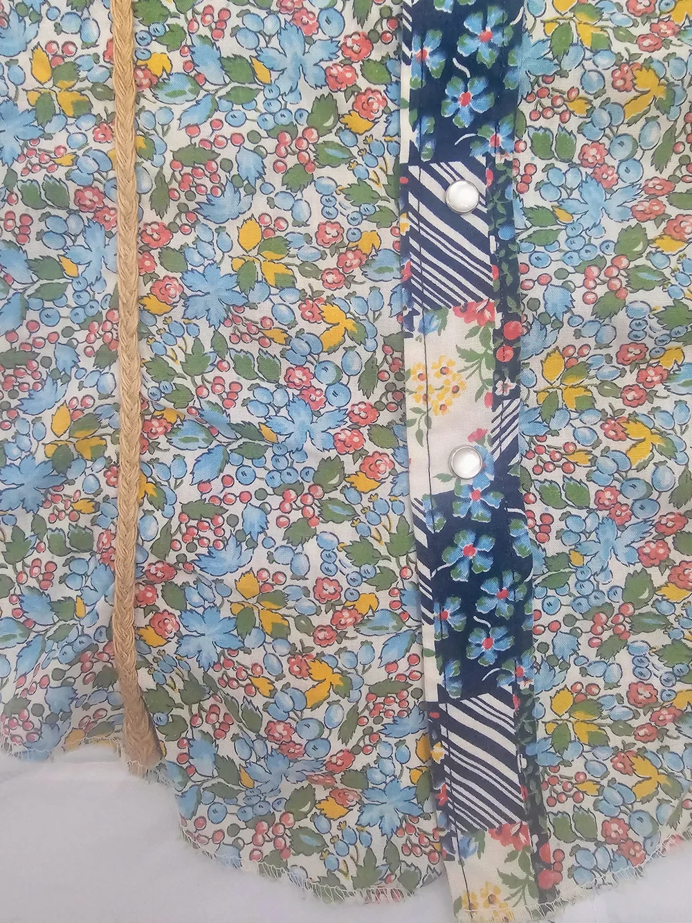 Vintage Floral Patchwork Western Snap Shirt Women's M One of a Kind Prairie - Picture 6 of 8